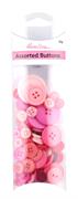 Pink Buttons Bulk Pack, Assorted Designs And Sizes 